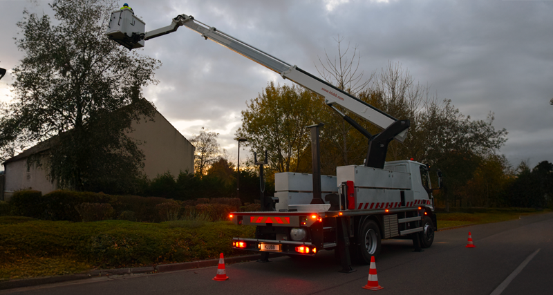 Professional tree pruning choose aerial work platform